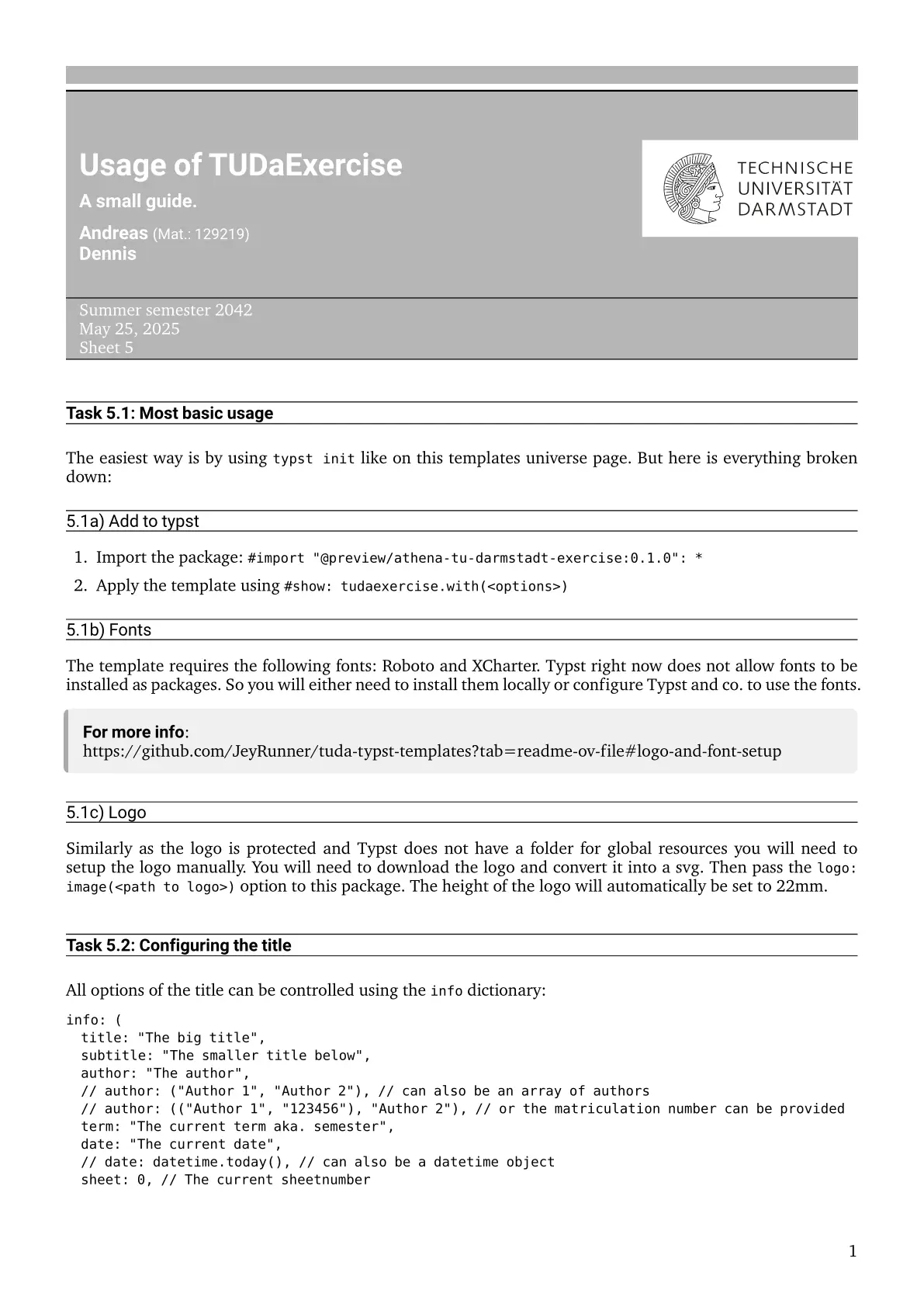 Template preview