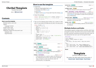 Tempalte preview