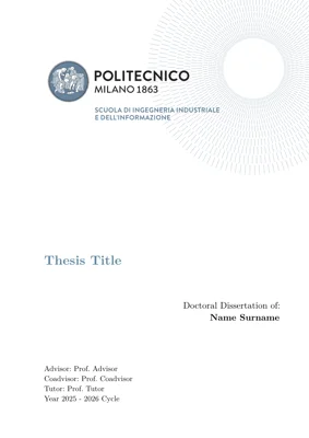A preview of the elegant-polimi-thesis Typst template.