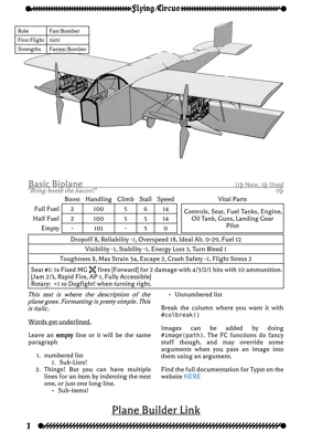 A preview of the flyingcircus Typst template.