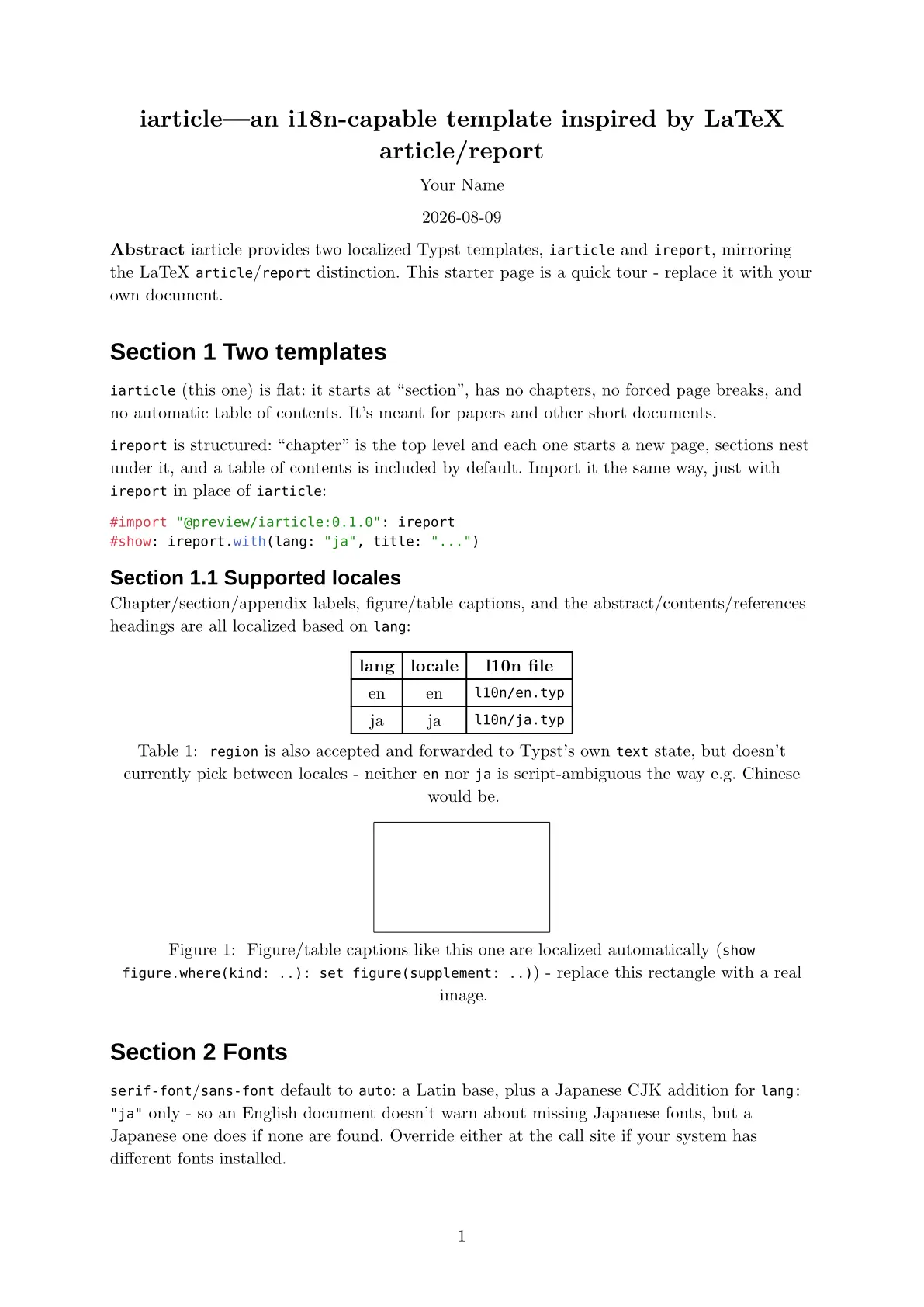 Template preview