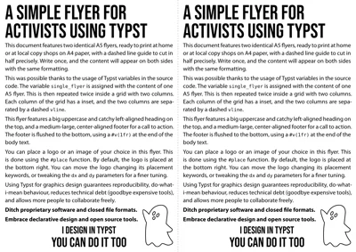 A preview of the impaginato Typst template.