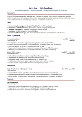 A preview of the kiresume Typst template.