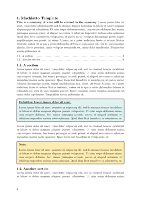 A preview of the machiatto Typst template.