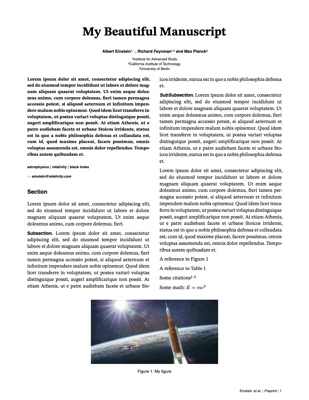 A preview of the preprintx Typst template.