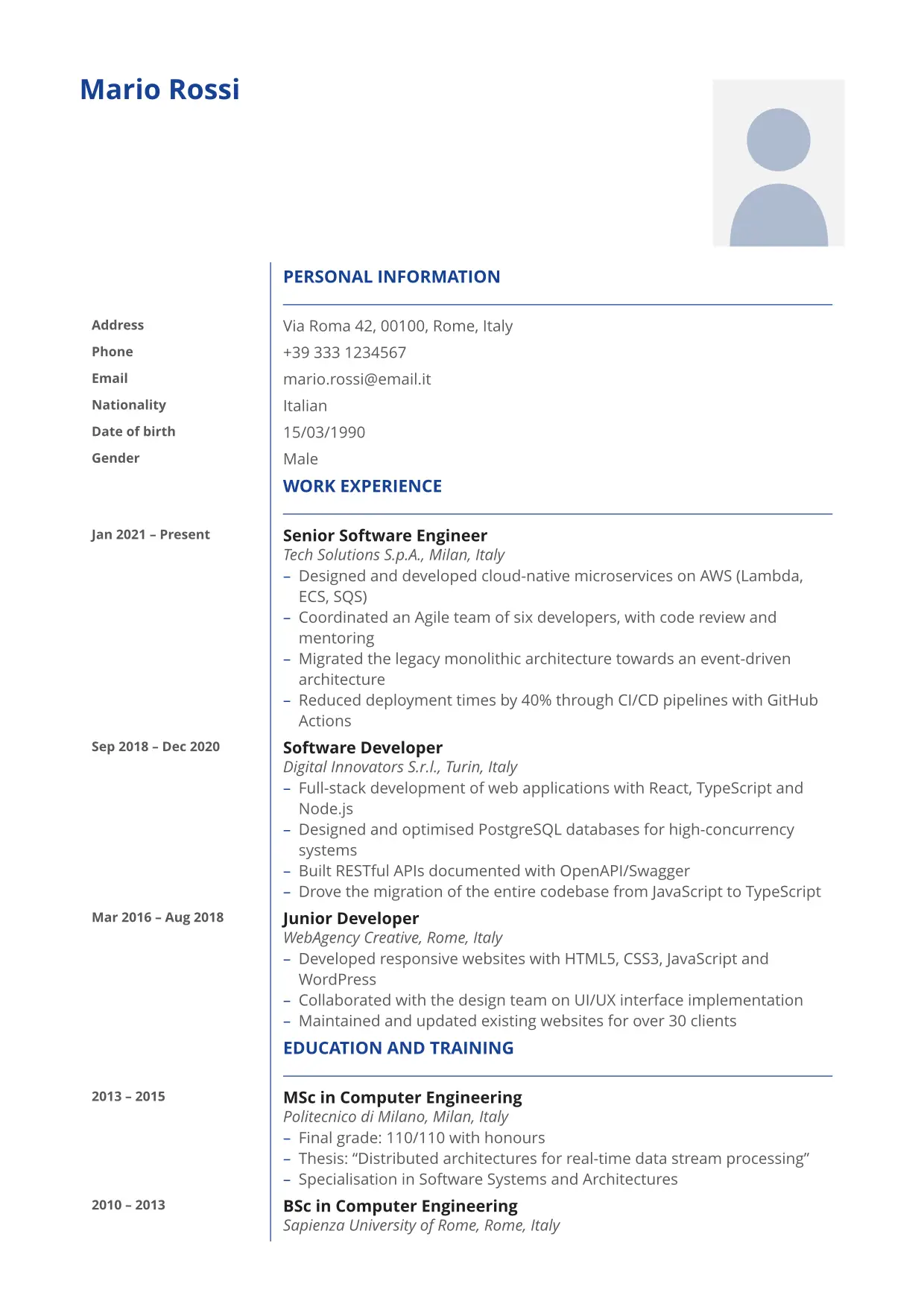 Template preview