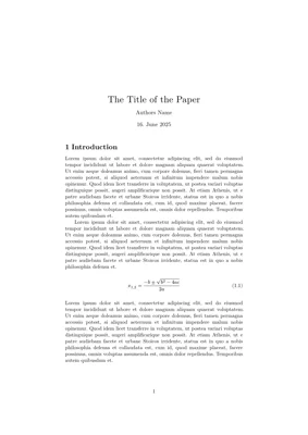 A preview of the rubber-article Typst template.