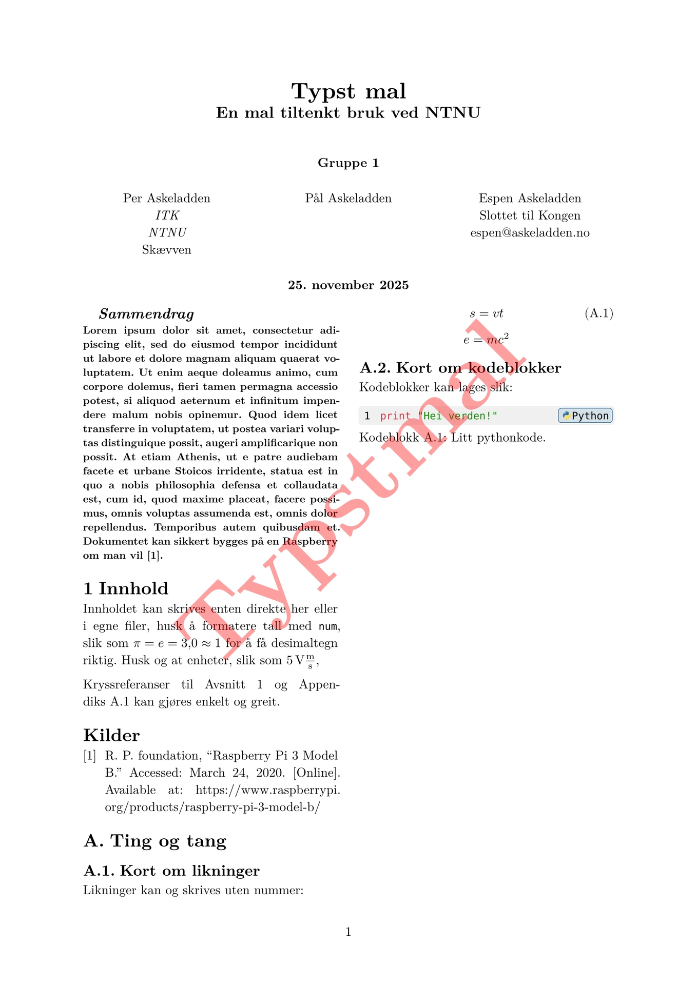 Template preview